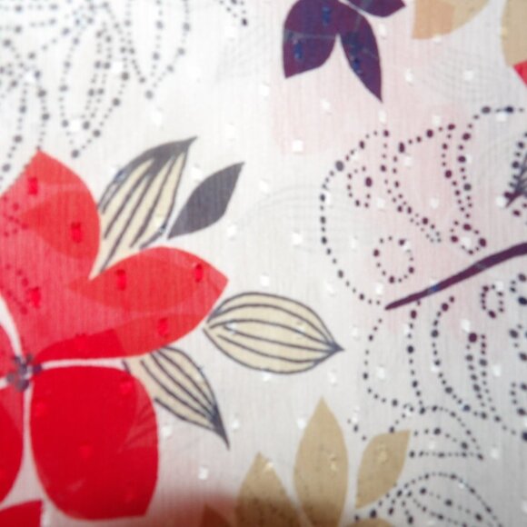 Alfred Dunner Sheer Floral Swiss Dot Button Down Shirt Sz 12 - Picture 4 of 6